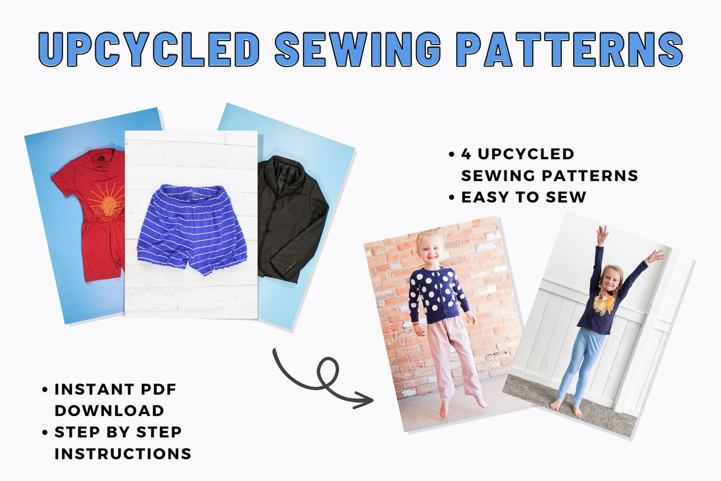 Upcycled Kid Sewing Pattern Bundle