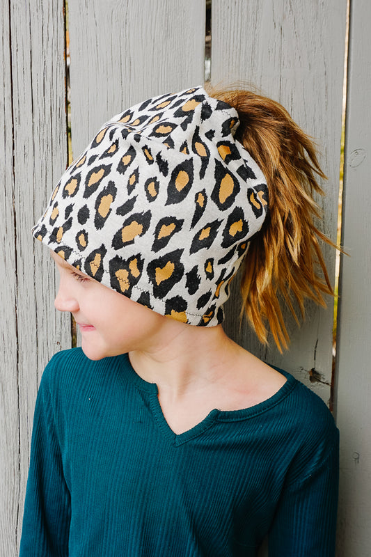 Ponytail Beanie Sewing Pattern and Tutorial