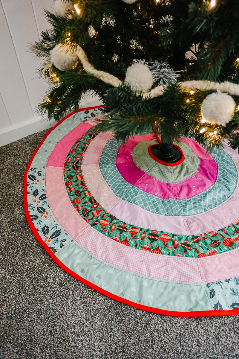 Striped Christmas Tree Skirt Sewing Pattern