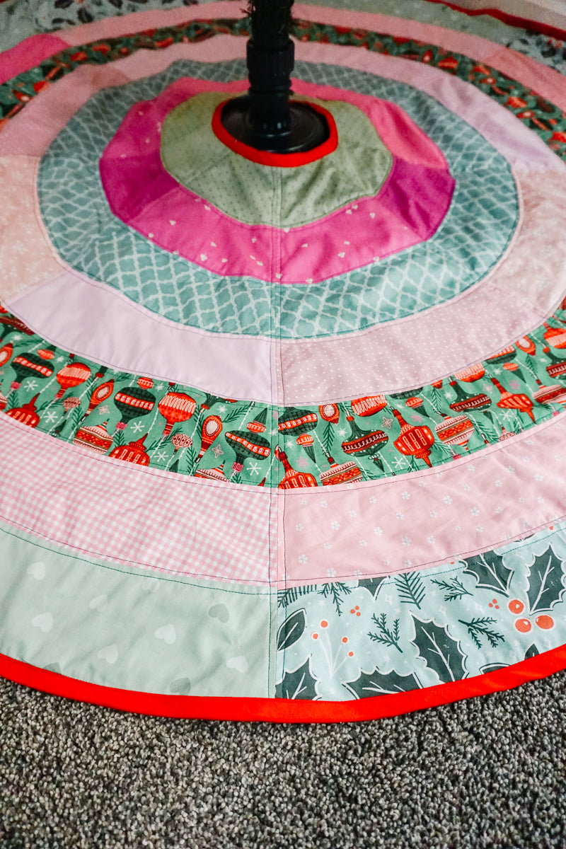 Striped Christmas Tree Skirt Sewing Pattern