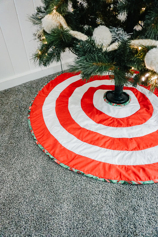 Striped Christmas Tree Skirt Sewing Pattern