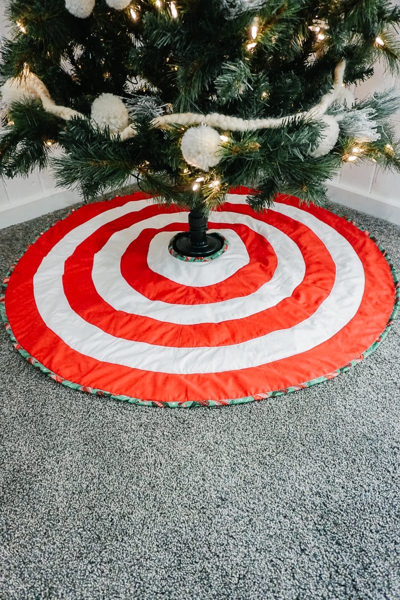 Striped Christmas Tree Skirt Sewing Pattern