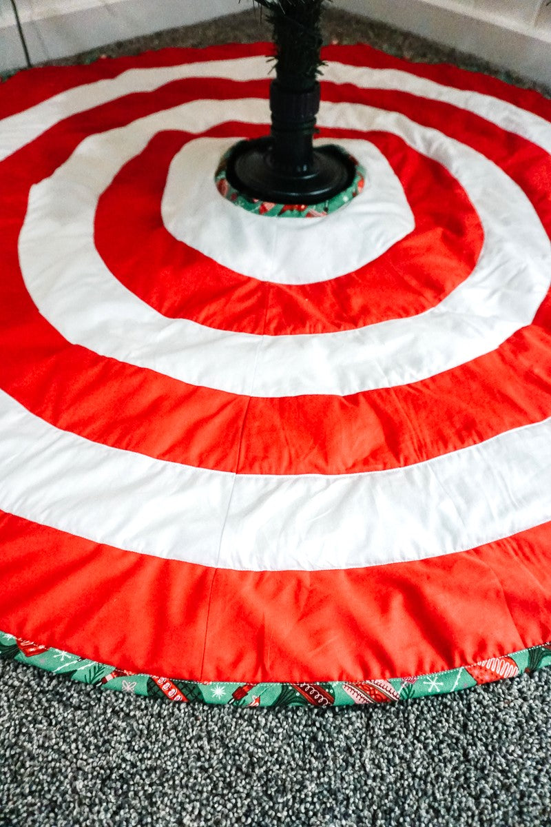 Striped Christmas Tree Skirt Sewing Pattern