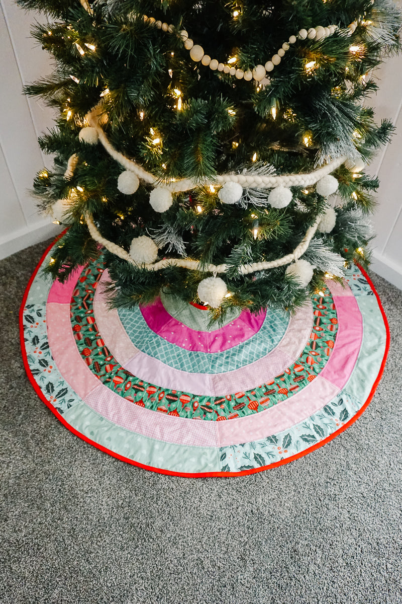 Striped Christmas Tree Skirt Sewing Pattern