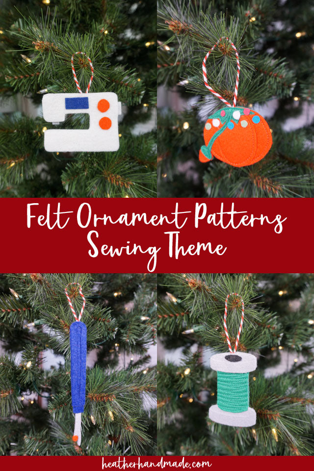 Sewing Themed Felt Ornament Pattern Bundle