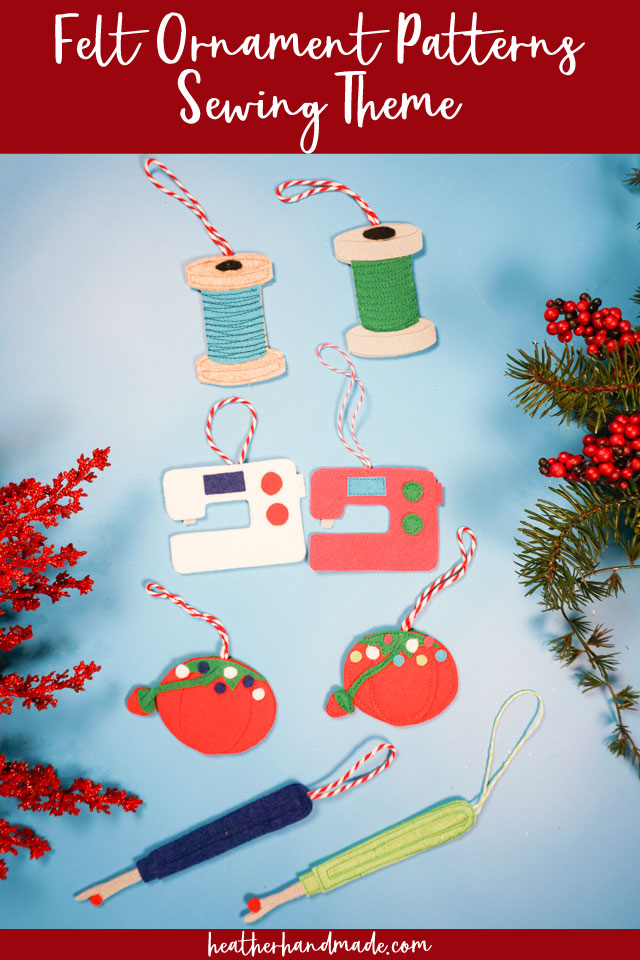 Sewing Themed Felt Ornament Pattern Bundle