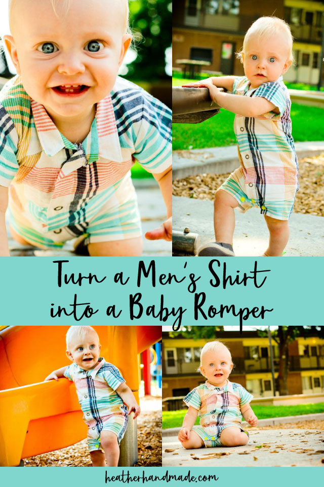 6 Mos Men's Shirt Romper Pattern and Tutorial