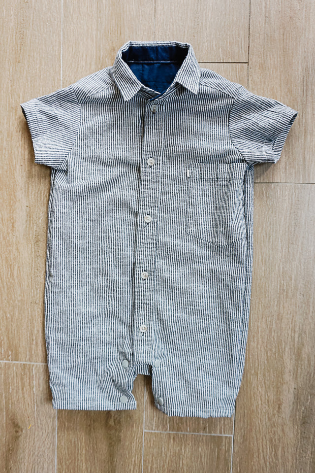 6 Mos Men's Shirt Romper Pattern and Tutorial