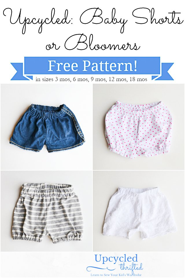 Upcycled Baby Shorts and Bloomers Pattern and Tutorial – Heather Handmade  Shop